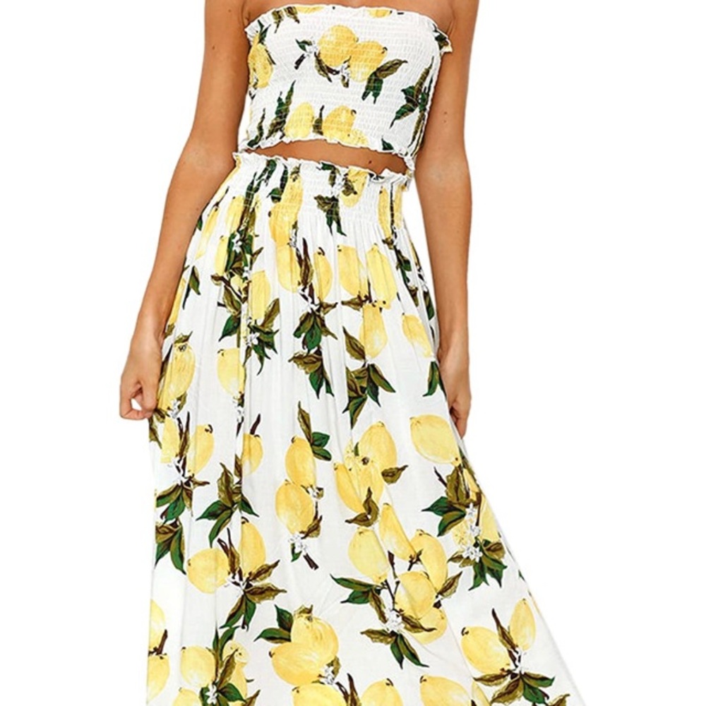 Lemon skirt & tube top